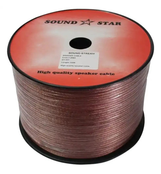 Кабель акустичний 2х1.5 100м прозорий "Sound Star" CCA 7-0246A