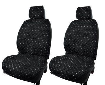 Rcar Decor Premium алькантара передние черные нитка серая  &mdash; основное фото товара