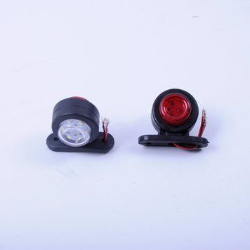 Габарит ріжки прямий 5 см 12/24V червоно-білий 6+6 LED YASA 1 шт