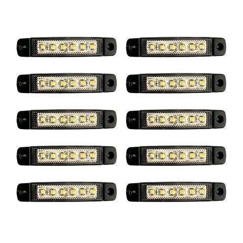 LED габарит 100x20 мм 12/24V белый LED 10 шт &mdash; основное фото товара