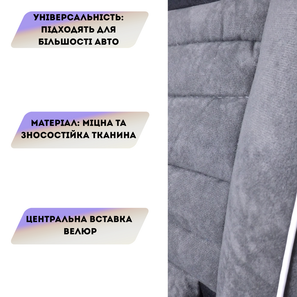 Універсальні чохли на сидіння Milex Bravo чорно-сірі (AG-B88724) &mdash; основне фото товару