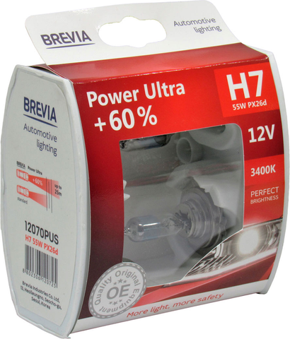 H7 галогенная лампа Brevia Power Ultra 12V 55W +60% для авто Box 2шт &mdash; основное фото товара