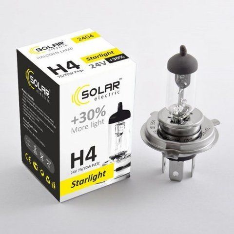 H4 галогенная лампа Solar Starlight 24V 100/90W +30% для авто 1шт (2414) &mdash; основное фото товара