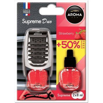 Ароматизатор у машину Aroma Car Supreme Duo Slim Strawberry, рідкий на дефлектор із запасним флаконом, 2 &times; 7 мл