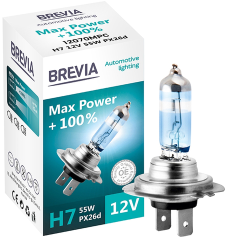 H7 галогенная лампа Brevia Max Power 12V 55W +100% для авто 1шт (12070MPC) &mdash; основное фото товара