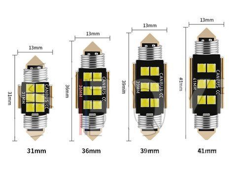 Світлодіод 12V Т11 39mm Білий SMD 6-3030 Canbus 1W №128 &mdash; основне фото товару