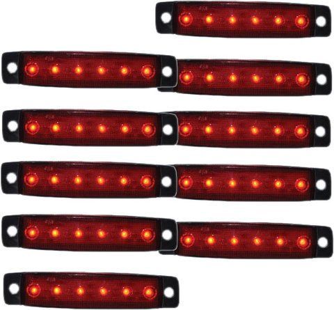 LED габарит 100x10 мм 12/24V червоний LED 10 шт &mdash; основне фото товару