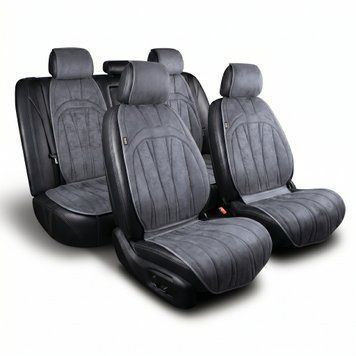 Накидки на сидіння авто Elegant Ancona алькантара графітово-сірі комплект (700 818) &mdash; основне фото товару