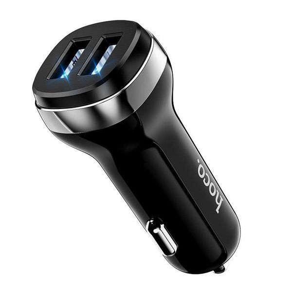 Адаптер в прикуриватель Hoco Z40 (2 USB, кабель Lightning) &mdash; основное фото товара