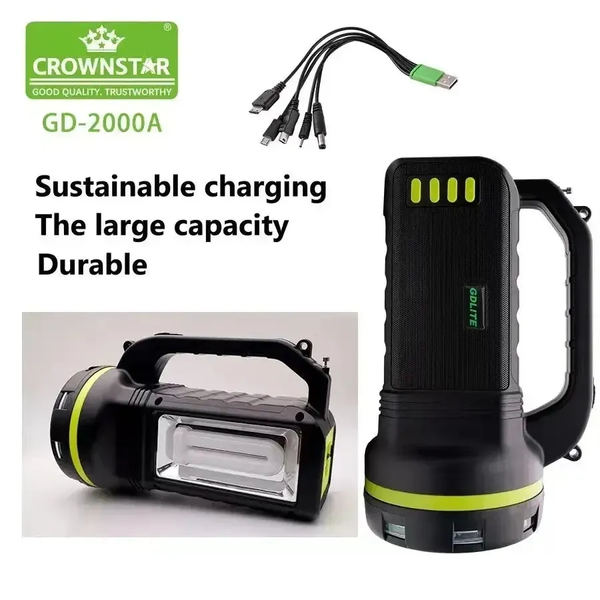 Портативна сонячна станція GDPlus GD-2000A (9000mAh) Bluetooth+Fm Radio Потужний ліхтар 10W &mdash; основне фото товару