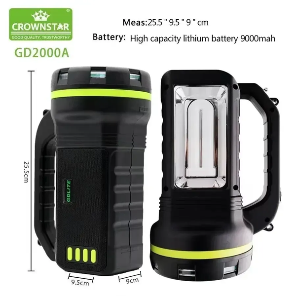 Портативна сонячна станція GDPlus GD-2000A (9000mAh) Bluetooth+Fm Radio Потужний ліхтар 10W &mdash; основне фото товару