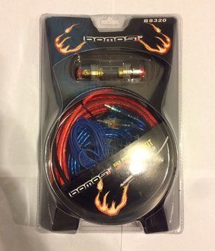 Провод для сабвуфера + предохранитель 8AWG (8,36 кв.м) 4,5 м "BOMOST" BS-320 (2-канальный) &mdash; основное фото товара
