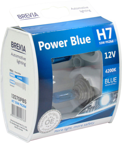 H7 галогенная лампа Brevia Power Blue 12V 55W 4200K для авто Box 2шт (12070PBS) &mdash; основное фото товара