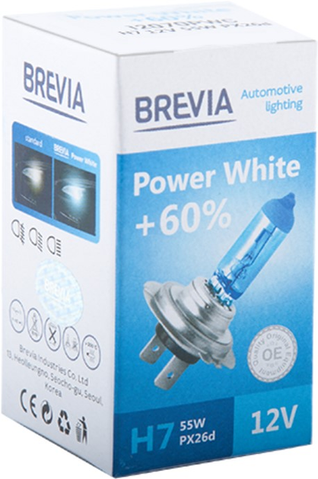 H7 галогенная лампа Brevia Power White 12V 55W 4300K +60% для авто 1шт (12070PWC) &mdash; основное фото товара
