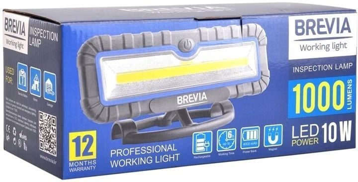 Фонарь инспекционный Brevia 11510 Profi COB, 10W, 1000 lm, 4000 mAh, 260x115 мм, магнит &mdash; основное фото товара