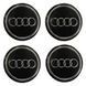 Наклейка на колпаки "Audi" (90мм) черная (4шт)