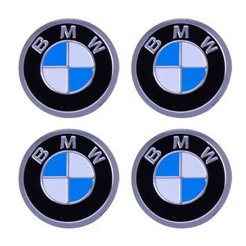 Наклейка на колпаки "BMW" (60мм) черная (4шт) &mdash; основное фото товара