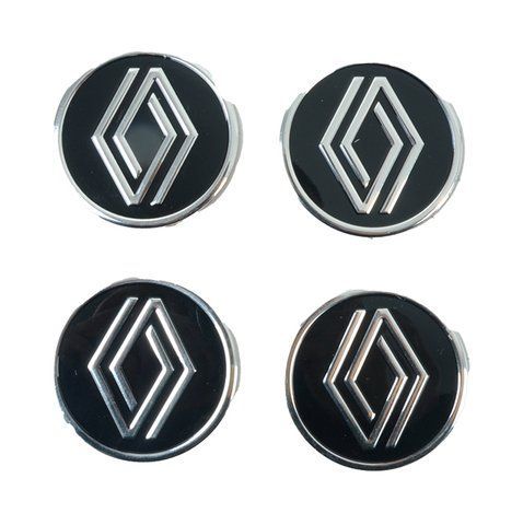Наклейка на колпаки "Renault" (60мм) черная NEW LOGO (4шт) &mdash; основное фото товара