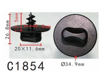 Кліпси C1854 килимків/обшивки салону VW, AUDI, SKODA, SEAT (3D0864851, 12802) (уп.100шт)