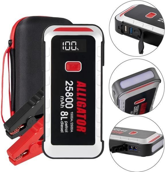 Alligator Jump Starter JS847 пусковое устройство бустер 1500A/2500A Power Bank 25800mAh &mdash; основное фото товара