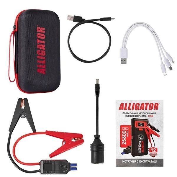 Alligator Jump Starter JS848 пусковое устройство бустер 1500A/2500A Power Bank 25800mAh &mdash; основное фото товара