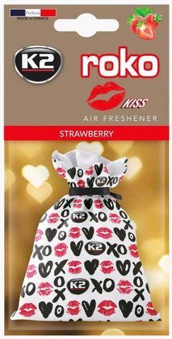 Ароматизатор в машину K2 Roko Kiss Strawberry, подвесной хлопковый мешочек, 25 г (V820K) &mdash; основное фото товара