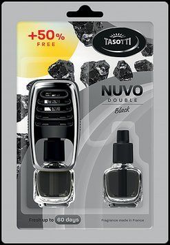 Ароматизатор у машину Tasotti Nuvo Double Black (Чорний), рідкий на дефлектор із запасним флаконом, 2 &times; 8 мл