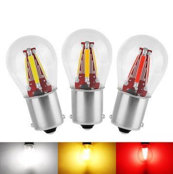 Светодиод 12-24V Т25 Белый COB 4чипа 18SMD 3W 780Lm В стеклянной колбе №39