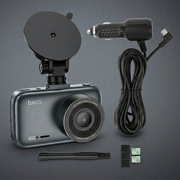 Автомобильный видеорегистратор HOCO DV5 на 2 камеры, с камерой заднего вида, FullHD 1080p, до 128ГБ &mdash; основное фото товара