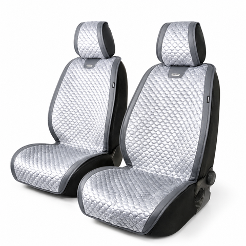 Накидки на передние сиденья авто Elegant Trento велюр серые (700 603) &mdash; основное фото товара