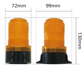 Маячок проблесковый мигалка 12-24V оранжевый JSD-0003 (18 LED) магнит (72х99х130 мм)
