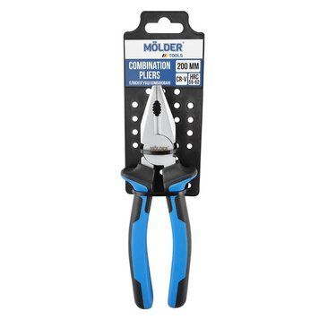 Плоскогубці 200 мм/8" Molder (MT40020) Cr-V, HRC 55-62, сатинове покриття, двок. ручка &mdash; основне фото товару