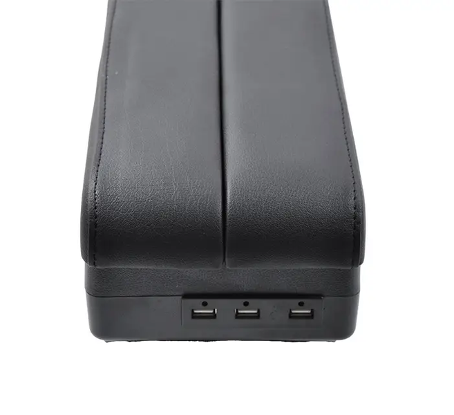 Подлокотник автомобильный универсальный (черный 14 см, 7 USB, выдвижной, пепельница, подстаканник) &mdash; основное фото товара