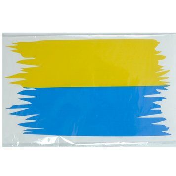 Наліпка "Прапор України" рваний 10,5х18см &mdash; основне фото товару