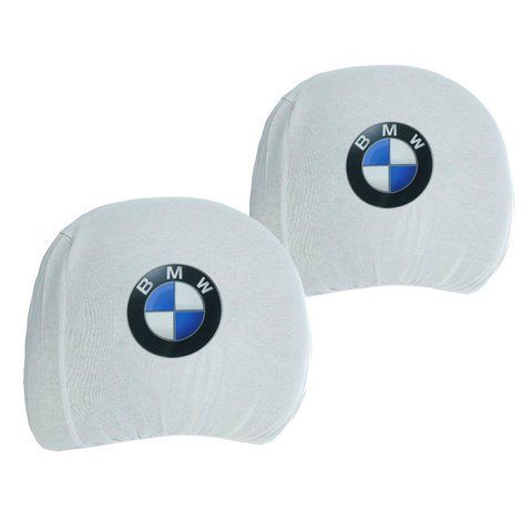 Чохол підголівників BMW білий-кольоровий логотип &mdash; основне фото товару