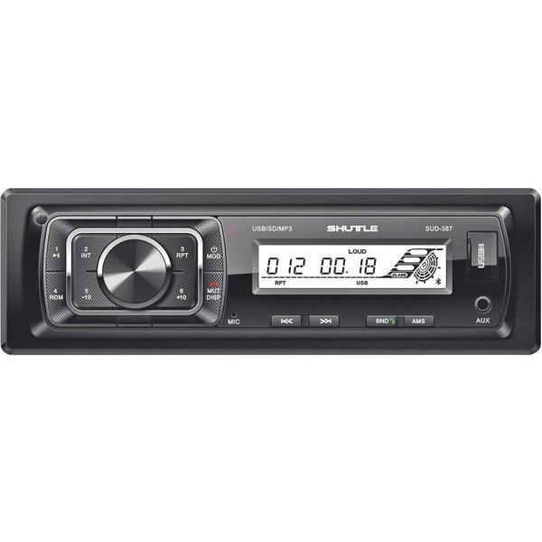 Автомагнітола Shuttle SUD387 Black/White USB, SD, знімна панель, Bluetooth, пульт, 4x50 Вт