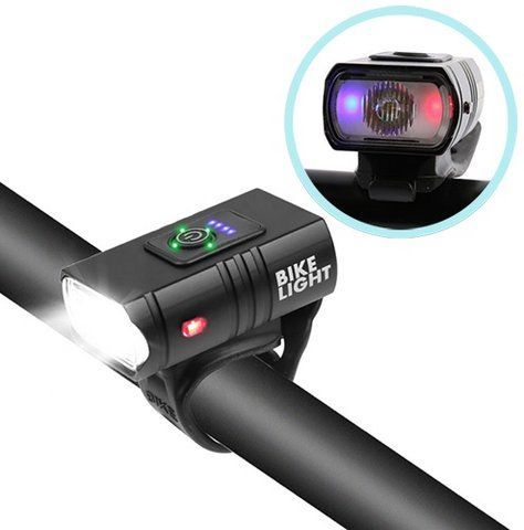 Велосипедная фара BK-01-POLICE 4 режима ALUMINIUM/Waterproof/аккумулятор встроенный/ЗУ micro USB &mdash; основное фото товара