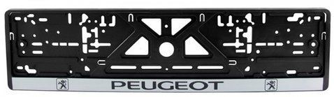 Рамка номера PEUGEOT "книжка" с серой полосой &mdash; основное фото товара