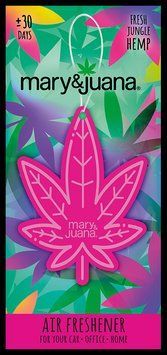 Ароматизатор в машину Mary & Juana Fresh Jungle Hemp, подвесная картонная карточка, розовая (MJ002)