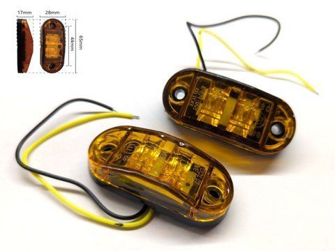LED габарит BD-0015A 65x28 мм 12/24V оранжевый LED &mdash; основное фото товара