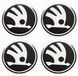 Наклейка на ковпаки "Skoda" (90мм) чорна NEW LOGO (4шт)