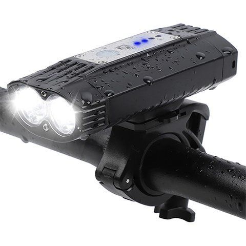 Велосипедная фара HJ-059-2T6+SMD/индикатор заряда/ЗУ micro USB/крепление на руль/Waterpoof/3 режима работы &mdash; основное фото товара