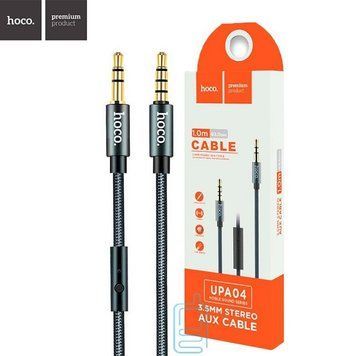 Аудіо кабель 3,5мм AUX 2m Hoco UPA04 мікрофон/каучук+метал наконечник d=3.0mm