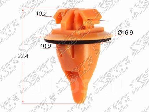 Клипсы C0228 держатель молдинга Lexus / Toyota (7539735010) (100 шт.) оранжевые (уп. 100 шт.) &mdash; основное фото товара