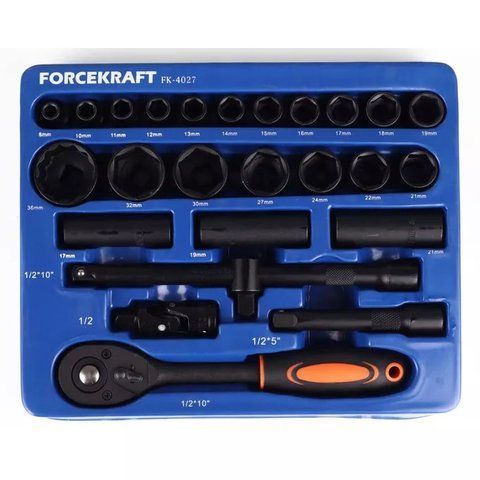 Набір інструментів FORCEKRAFT 26 од. 1/2" ударні &mdash; основне фото товару