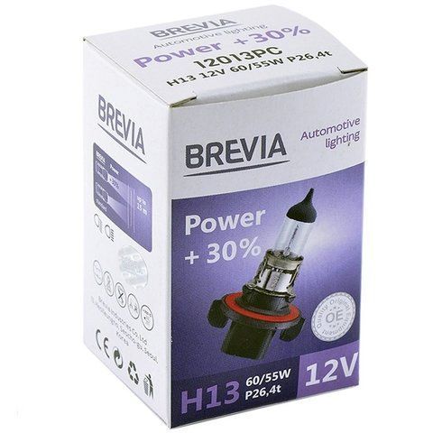 галогенна лампа Brevia 12V 55W +30% для авто 1шт (12013PC) &mdash; основне фото товару