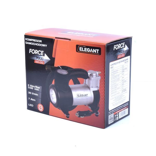 Автомобильный компрессор Elegant Force MAXI 100010 7 Атм 35 л/мин 12В 150 Вт LED-фонарь &mdash; основное фото товара