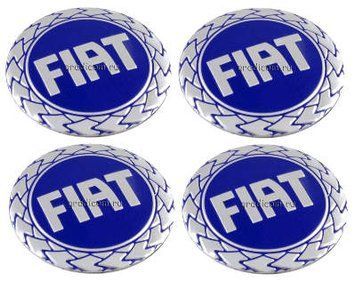 Наклейка на колпаки "Fiat" (60мм) синяя (4шт) &mdash; основное фото товара
