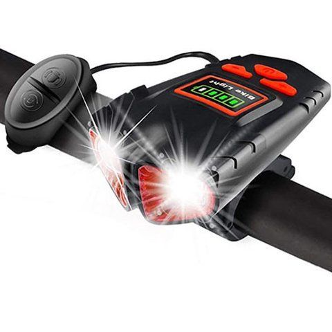 Велосипедная фара+звонок 580-2T6/120lm/выносная кнопка/Waterproof/аккумулятор/ЗУ micro USB &mdash; основное фото товара