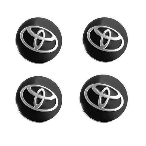 Наклейка на колпаки "Toyota" (60мм) черная (4шт) &mdash; основное фото товара